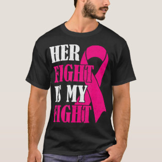 Hennes kamp är min Rosa Ribbon Breast Cancer T Shirt
