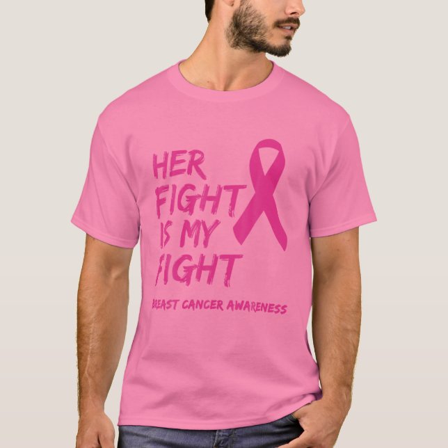 Hennes kamp är min Rosa Ribbon Pa T Shirt (Framsida)