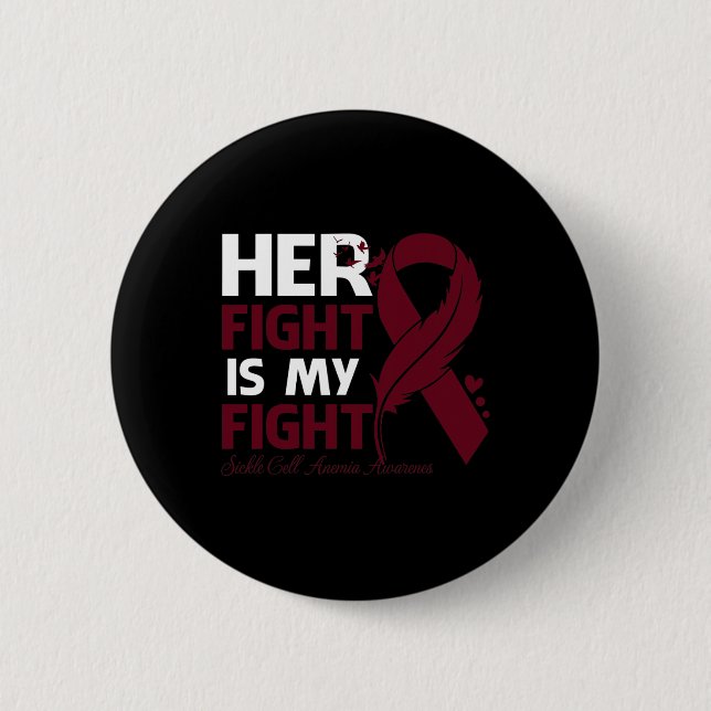 Hennes kamp är min "Sickle Cell Anemia Awareness" Knapp (Framsida)