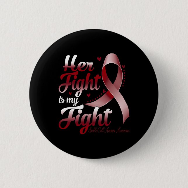 Hennes kamp är min "Sickle Cell Anemia Awareness" Knapp (Framsida)