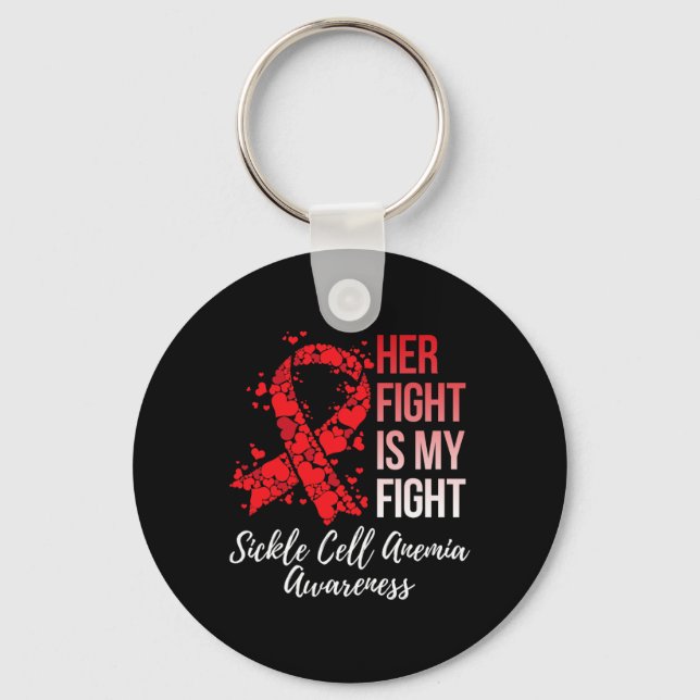 Hennes kamp är min "Sickle Cell Anemia Awareness" Nyckelring (Framsida)