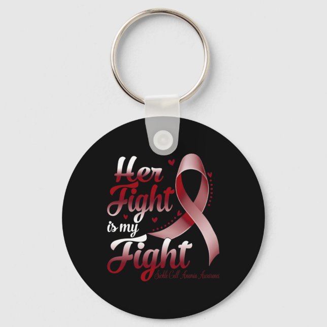 Hennes kamp är min "Sickle Cell Anemia Awareness" Nyckelring (Framsida)