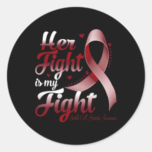 Hennes kamp är min "Sickle Cell Anemia Awareness" Runt Klistermärke