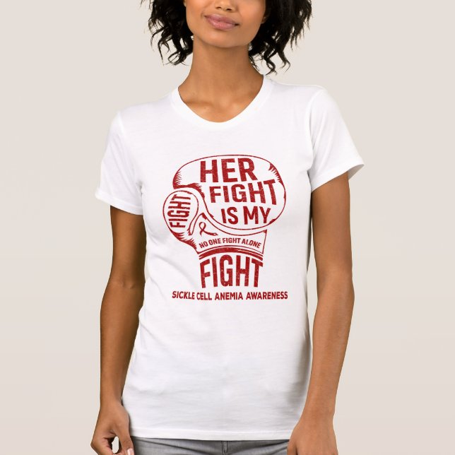 Hennes kamp är min "Sickle Cell Anemia Awareness" T Shirt (Framsida)