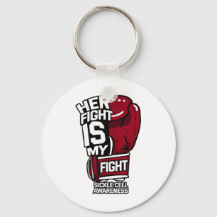 Hennes kamp är min "Sickle Cell Awareness Burgun" Nyckelring