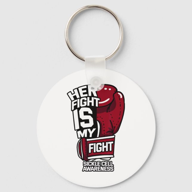 Hennes kamp är min "Sickle Cell Awareness Burgun" Nyckelring (Framsida)