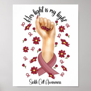 Hennes kamp är min "Sickle Cell Awareness Burgun" Poster