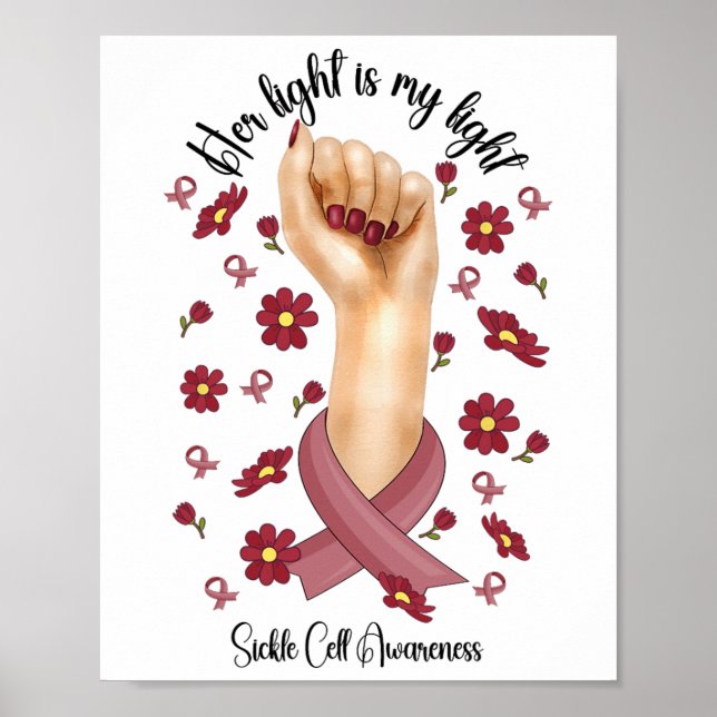 Hennes kamp är min "Sickle Cell Awareness Burgun" Poster (Framsidan)
