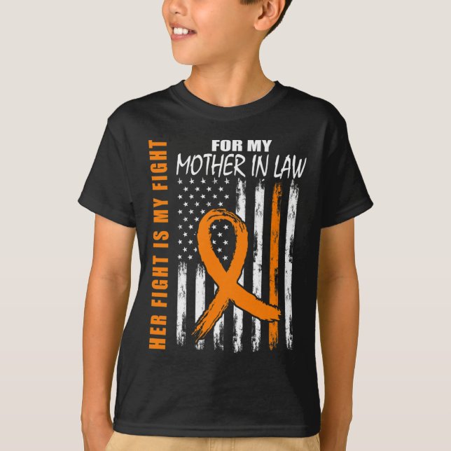Hennes kamp är min Svärmor Leukemi Medveten T Shirt (Framsida)