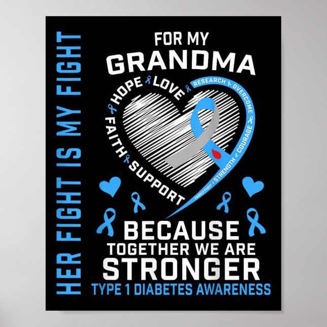 Hennes kamp är min typ 1-diabetes poster (Framsidan)