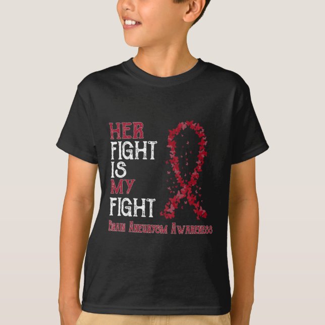 Hennes kamp är min uppmärksamhet för hjärnans medv t shirt (Framsida)