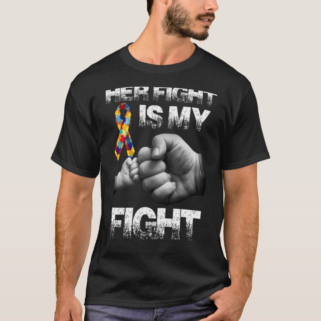 Hennes kamp är min uppmärksamhet och mitt stöd för t shirt (Framsida)