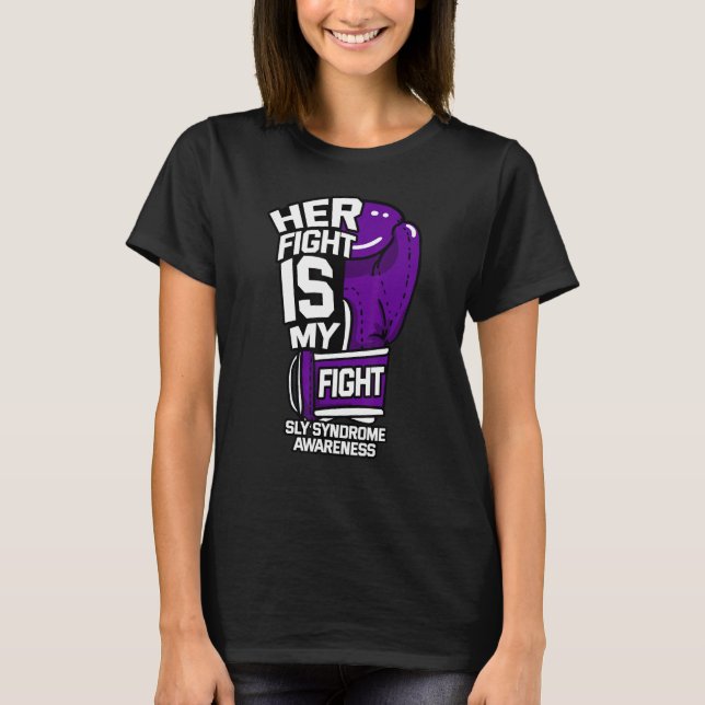 Hennes kamp är min vanliga syndrome Awareness MPS T Shirt (Framsida)