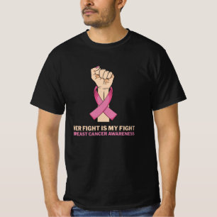 Hennes kamp är mitt stöd för bröstcancerfamiljen t shirt
