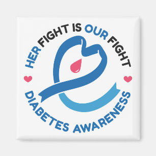 Hennes kamp är vår kamp – Diabetesmedvetenhet Magnet