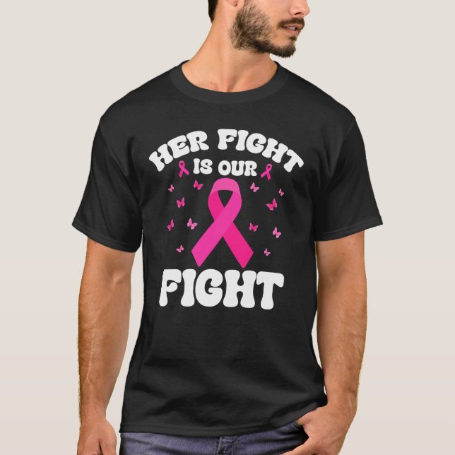 Hennes kamp är vår kamp för inspirerande bröstcanc t shirt (Framsida)