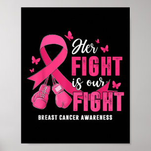 Hennes kamp är vår kamp mot bröstcancer, medvetand poster