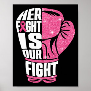 Hennes kamp är vår kamp mot bröstcancer, medvetand poster