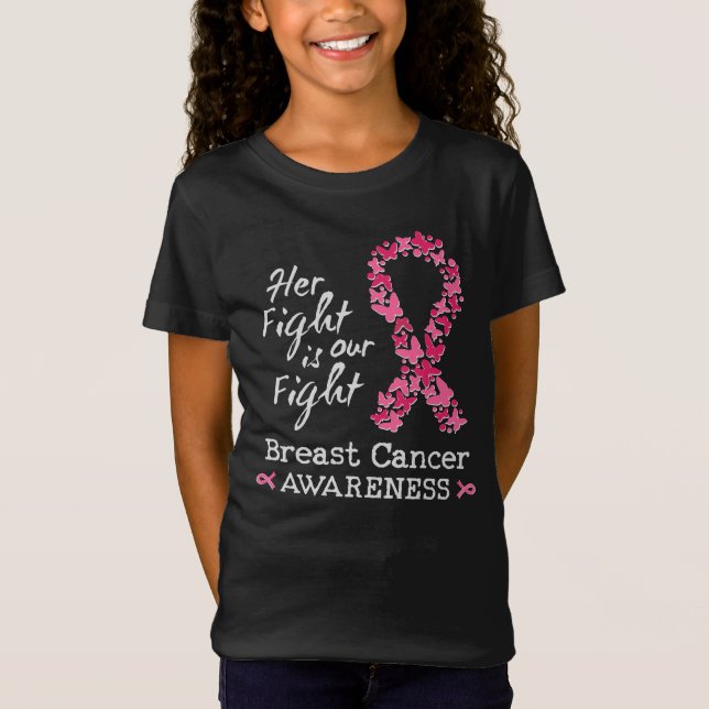 Hennes kamp är vår kamp mot bröstcancer t shirt (Framsida)