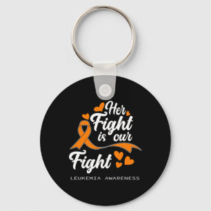 Hennes kamp är vår Orange Ribbon Leukemia Awar Nyckelring