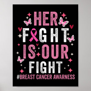 Hennes kamp är vår Rosa Ribbon Breast Cancer A Poster