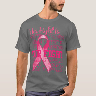Hennes kamp är vår Rosa Ribbon Breast Cancer A T Shirt
