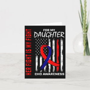 Hennes kamp CHD medvetenhet Dotter Amerikansk flag Kort