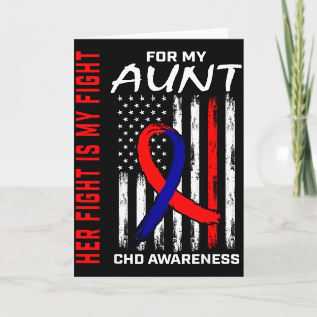 Hennes kamp faster CHD medvetenhet amerikansk flag Kort (Framsida)