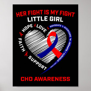 Hennes kamp Flicka Chd Awareness Heart Disease Poster