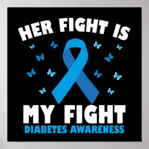 Hennes kamp mot min diabetesmedvetenhet T1D-bandet Poster