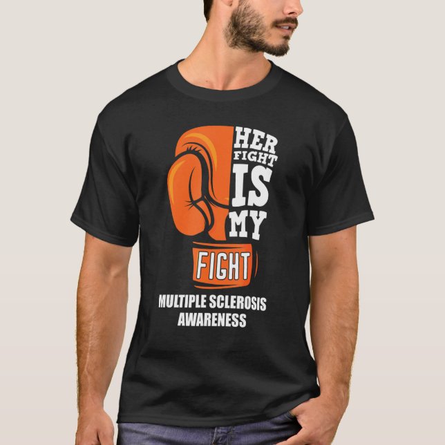 Hennes kamp mot min fru Warrior Många Sclerosis A T Shirt (Framsida)