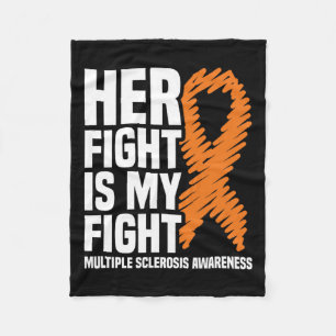Hennes kamp mot min kamp mot Många Sclerosis Aware Fleecefilt