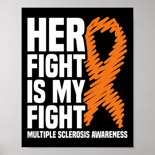 Hennes kamp mot min kamp mot Många Sclerosis Aware Poster (Framsidan)