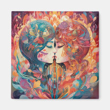 Hennes Kärlek, hennes sätt | Lesbisk Kiss Art Deco