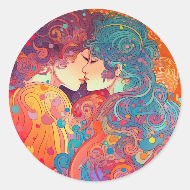 Hennes Kärlek, hennes sätt Runt Klistermärke (Framsida)