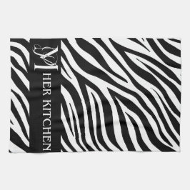 Hennes Kitchen Zebra tryck Monogram Towel Kökshandduk