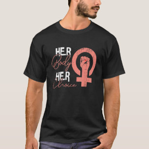Hennes kropp "Chockad Abbortion Feminist" T Shirt