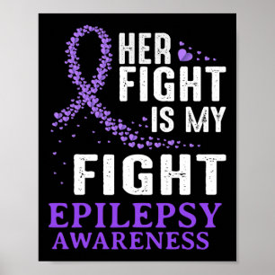 Hennes Lila för att uppmärksamma epilepsi Ribbon E Poster