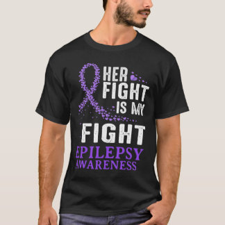 Hennes Lila för att uppmärksamma epilepsi Ribbon E T Shirt