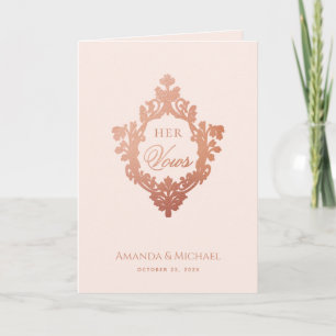 Hennes löften Rosa Elegant Rosguld Kam Wedding Boo Kort