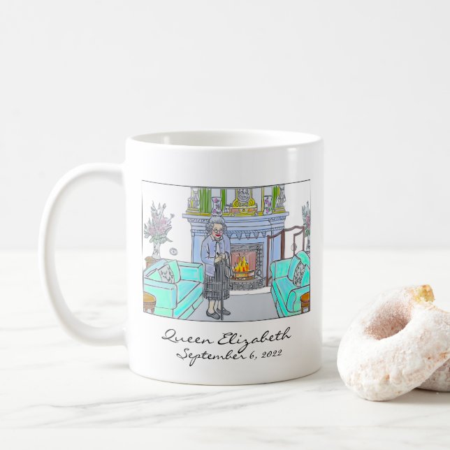 Hennes Majestät, Drottning Elizabeth II Kaffemugg (Med munk)