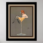 "Hennes Martini" Art Deco-utskrift 1920 Poster<br><div class="desc">"Her Martini",  1920 Art Deco,  tryckt av Henry Clive</div>