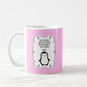 Hennes mod var hennes Krona-inspirerande Penguin Kaffemugg