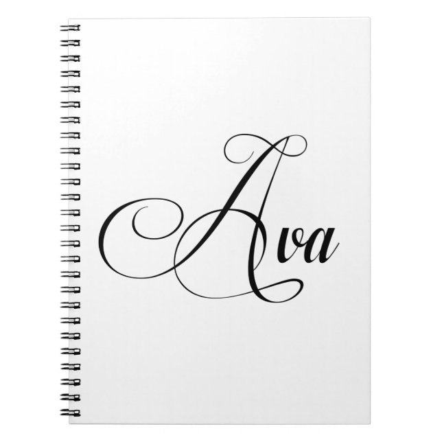 Hennes Namn är Ava Calligraphy Anteckningsbok (Framsidan)
