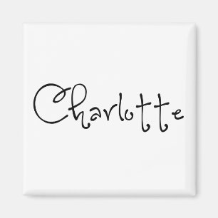 Hennes Namn är Charlotte calligrafi Magnet
