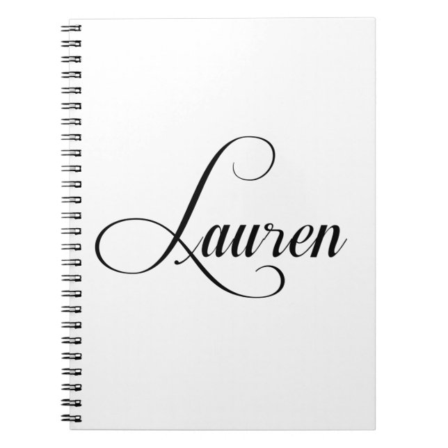 Hennes Namn är Lauren Calligraphy Anteckningsbok (Framsidan)