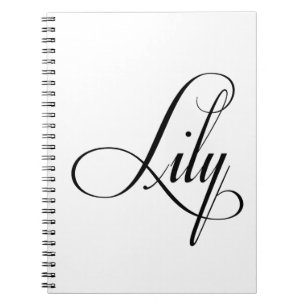 Hennes Namn är Lily Calligraphy Anteckningsbok