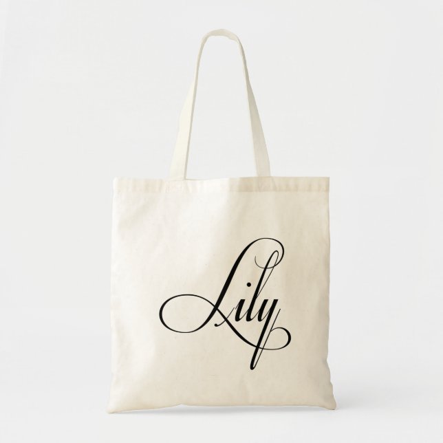 Hennes Namn är Lily Calligraphy Tygkasse (Framsidan)