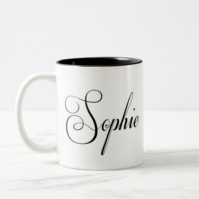Hennes Namn är Sophie Calligraphy Två-Tonad Mugg (Vänster)