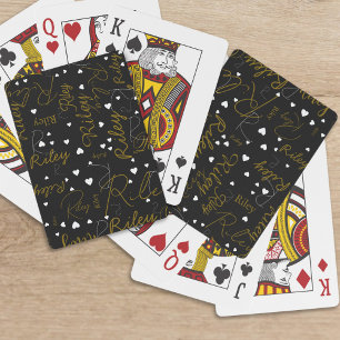 Hennes Namn med Hearts på Black Casinokort
